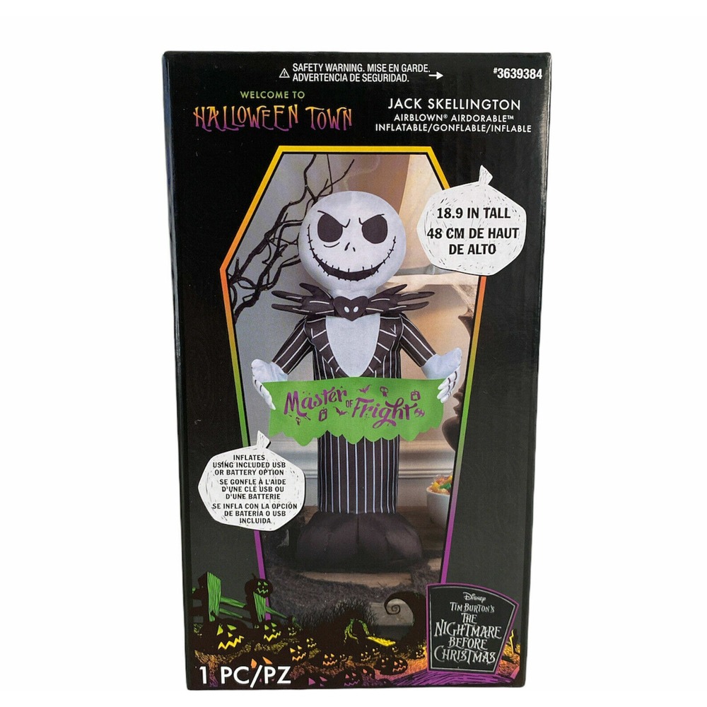 Disney 18 in Inflatable Airdorable Jack Skellington 227972 Gemmy NEW